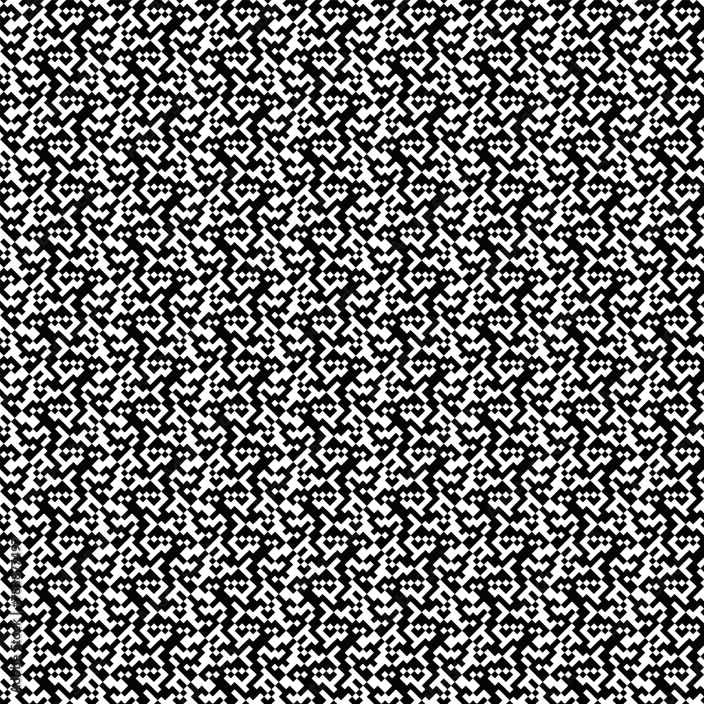 Aufkleber abstract diagonal pixel mosaic pattern background - repeating repetitive monochrome vector graphic d