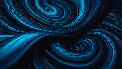 A swirly indigo abstract liquid background capturing the enchanting allure of midnight hues.