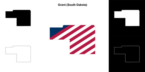 Grant County (South Dakota) outline map set