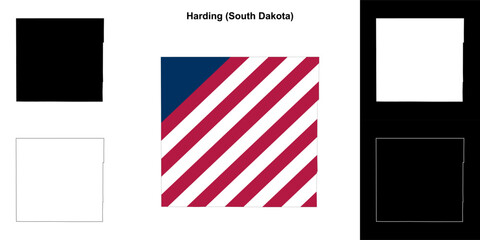 Harding County (South Dakota) outline map set