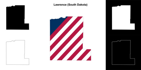 Lawrence County (South Dakota) outline map set