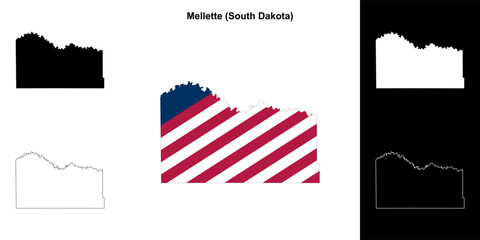 Mellette County (South Dakota) outline map set