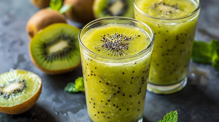 Healthy kiwi fruit smoothies