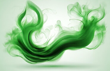 Fototapeta premium Abstract art red green hookah smoke on a white background 
