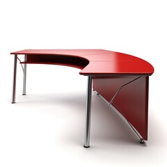 Corner desk red