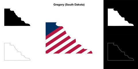 Gregory County (South Dakota) outline map set