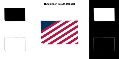 Hutchinson County (South Dakota) outline map set