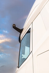 Rearview mirror of a truck by camera, this new system is replacing traditional mirrors, improving...