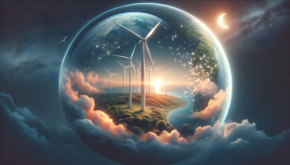 Earth Day Celebration: Ultra Realistic Tree of Life Forming the Shape of the Earth in Artistic Poster