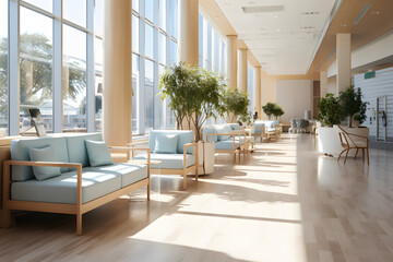 Fototapeta premium Interior shot of a modern lobby showcase.