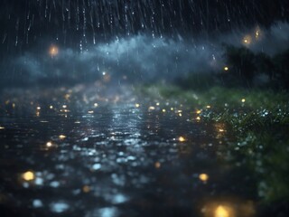 "Ethereal Rainfall: Sparkling Tears of the Sky"