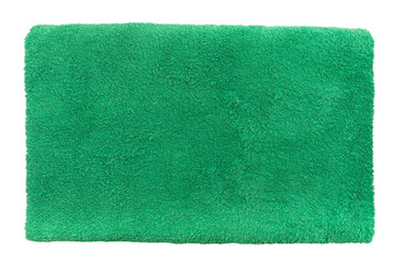 Green waffle towel on a white background. View from above. Isolate towels