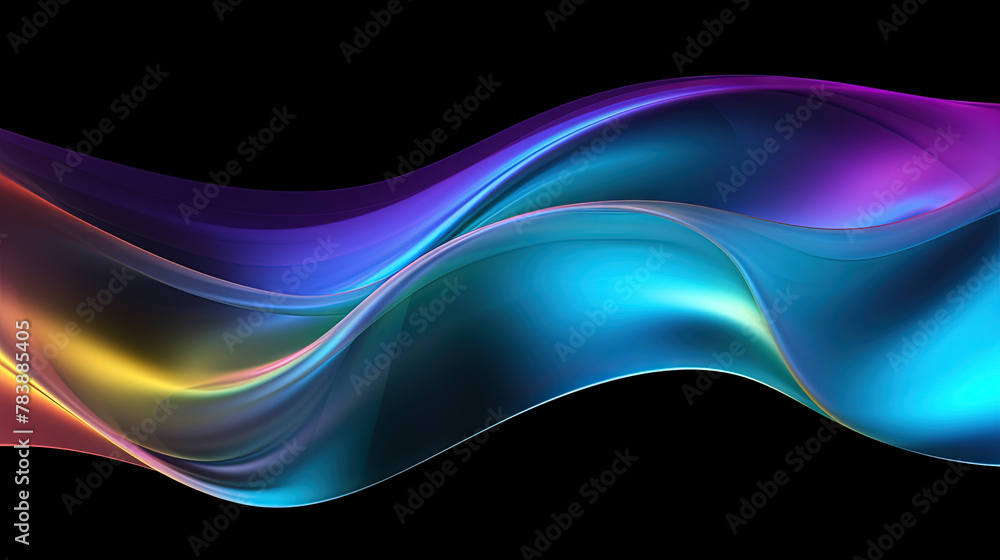 Poster Vibrant abstract waveform with fluid motion and colorful gradients.