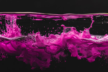 A splash of pink paint in the water