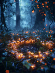 Enchanted Forest Mystical Fairy Ring Glowing Topaz Enhance 5x Artwork.