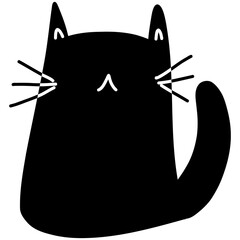 black and white cat vector