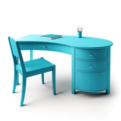 Corner desk turquoiseblue
