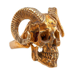 Golden Skull With Horns