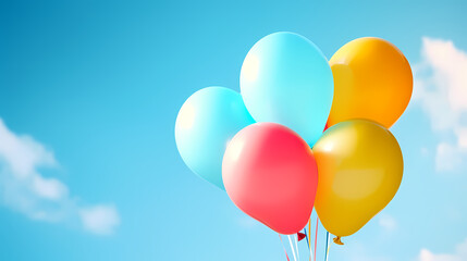 Colorful balloon decoration for birthday celebration - obrazy, fototapety, plakaty