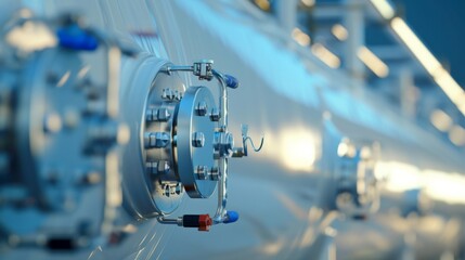 Obraz premium Close-up hydrogen fuel tanks