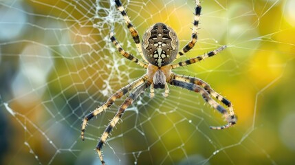 Intricate details of a spider preparing its web