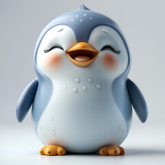 A cute and happy baby penguin 3d illustration