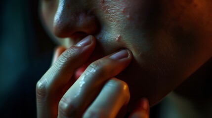 Person picking at nails