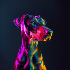  Neon Doberman Pinscher Photography. Dog Lovers