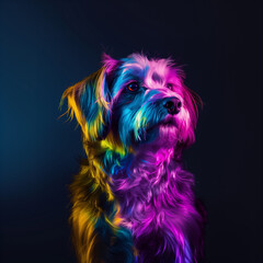 Neon Maltese Portrait. Dog Lovers