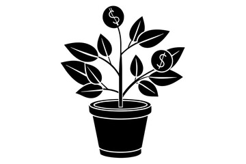 money-plant-illustration-minimalism vector svg