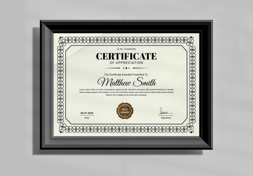 Elegant Certificate Layout With Ornate Border