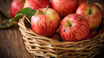 Fototapeta na wymiar Apples in a basket can help lighten dark circles under your eyes.