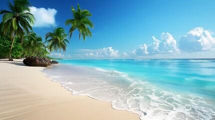 Tropical beach in punta cana dominican republic