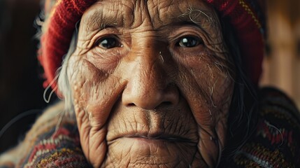 Yaghan Elder from Tierra del Fuego - obrazy, fototapety, plakaty