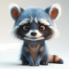Obraz premium A cute and happy baby racoon 3d illustration
