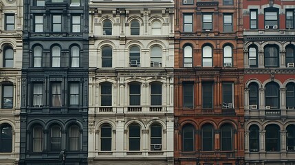 Historic Brownstone Buildings with Decorative Facades