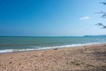 Fototapeta na wymiar U-tapao Airport beach near sattahip naval base, Chonburi,Thailand.