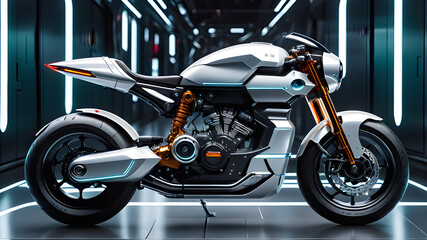 Obraz premium Imagine a sleek red motorcycle, isolated in a 3D render, representing speed and sporty transport