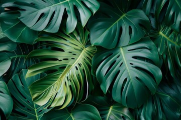 Close-up green tropical leaves - 783898279