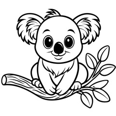 Coloring page for kids cartoon Koala 