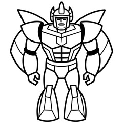 vector illustration of a warrior.  bumblebee-of-transformers