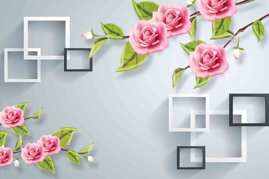 3d picture flower beautiful design background
