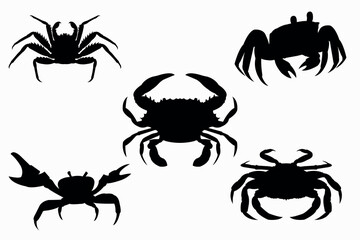 Crab black icon vector illustration sign