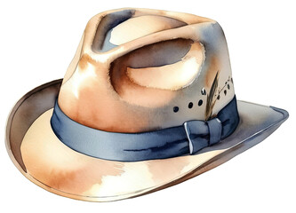 Cowboy hat. Isolated on white background. Watercolor illustration