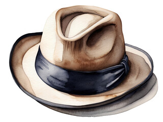 Cowboy hat. Isolated on white background. Watercolor illustration