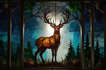 deer glass ornament