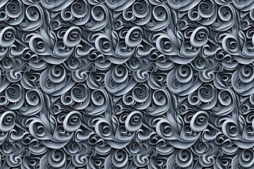 Monochromatic abstract swirls in a seamless pattern