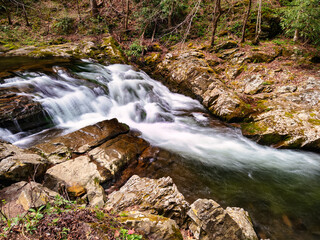 Fast flowing Laurel Creek in Cades Cove Tennessee