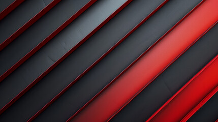 Abstract modern background featuring diagonal red and black lines or stripes with a 3D effect and a metallic sheen.