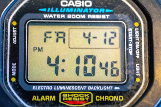 Brazil, march, 8, 2024: Men's wristwatch isolated in selective focus